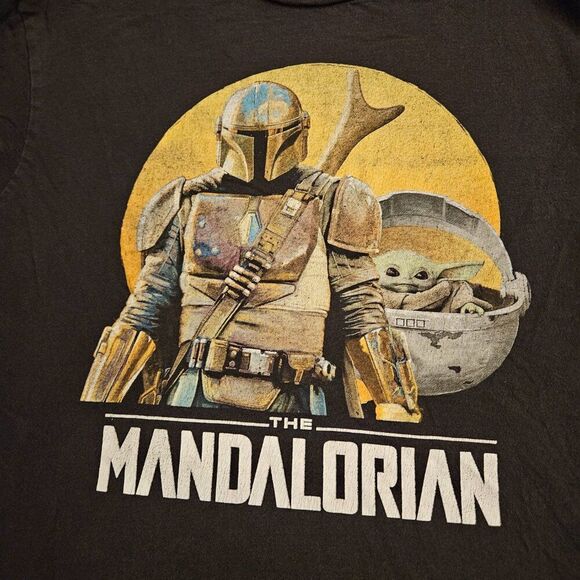 Men's Star Wars Yoda Boba Fett Fifth Sun The Mandalorian black t-shirt size LG - Picture 2 of 5